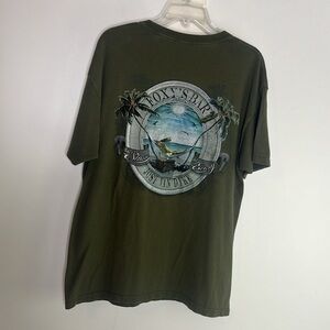 Foxy’s Bar Jost van Dyke olive green cotton T-shirt size large